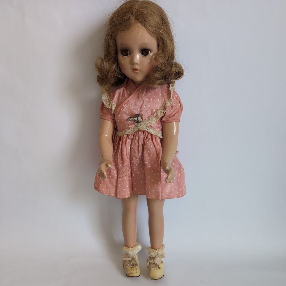 Vintage 1940’s Composition Doll 17”  Tall